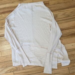 We The Free Women's Light Pink Ribbed Long Sleeve Top